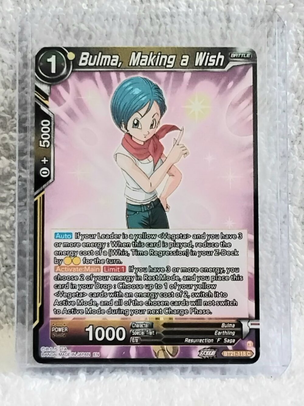 5/$20 Mint 2023 Bulma, Making a Wish Dragon Ball Super C Card BT21_118!!